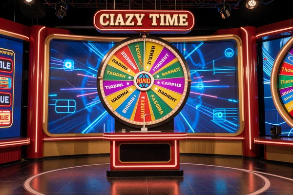 Crazy Time Evolution Live Game Show mit buntem Gl&uuml;cksrad